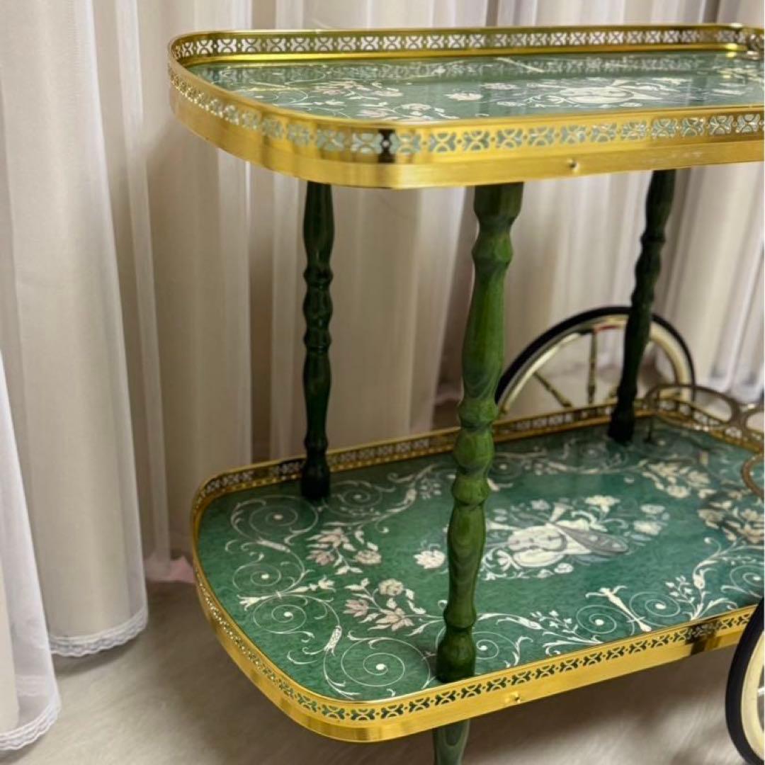 イタリア製 アンティーク キッチン ワゴン キャスター付