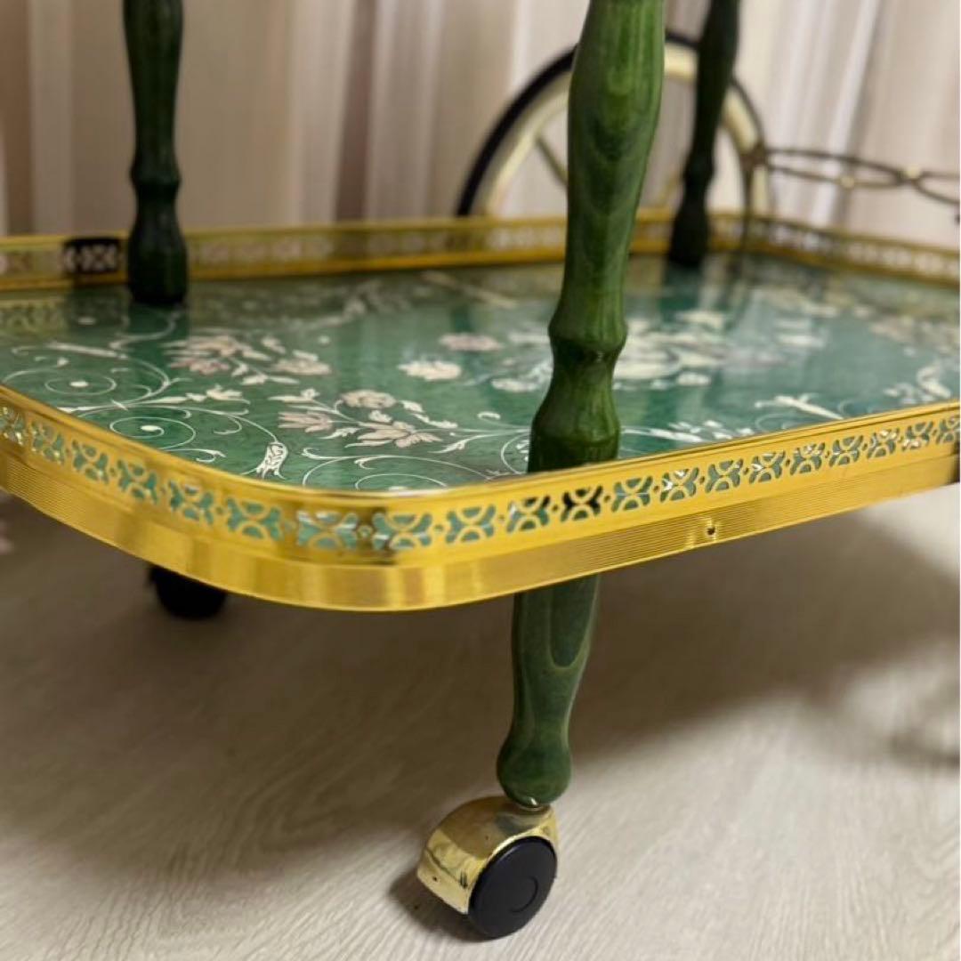 イタリア製 アンティーク キッチン ワゴン キャスター付