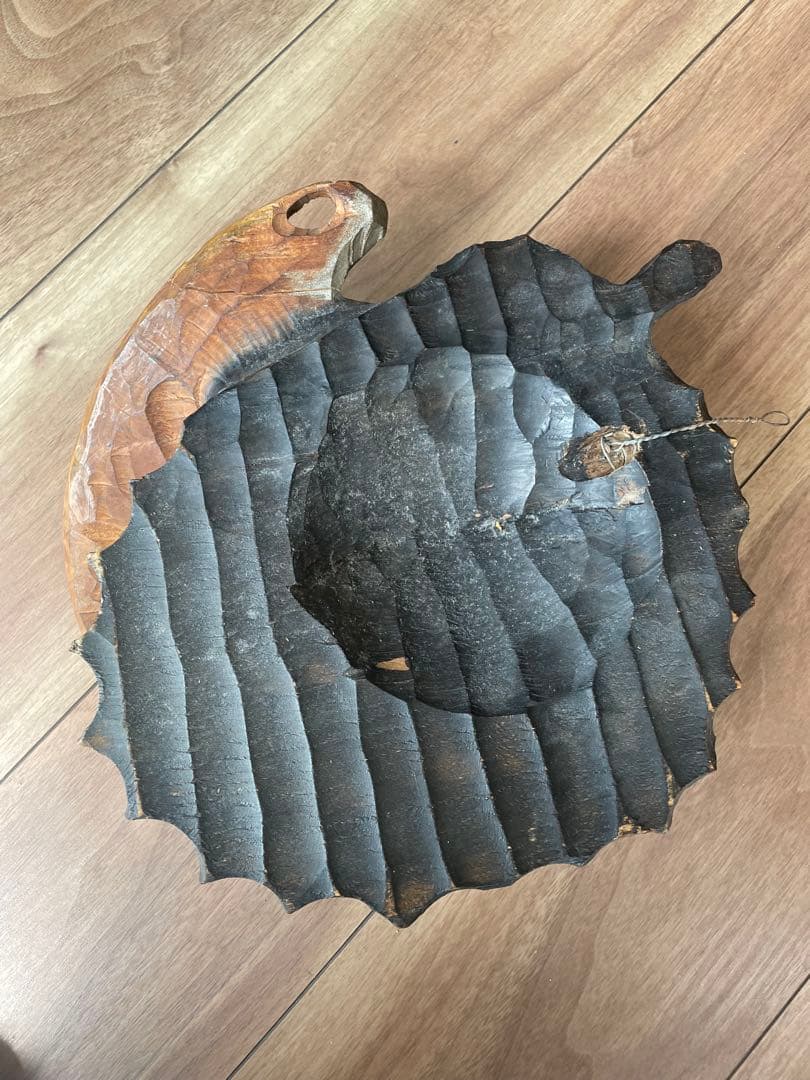 30×27 木彫 熊 壁掛け インテリア オブジェ 木彫り 彫刻 アンティーク