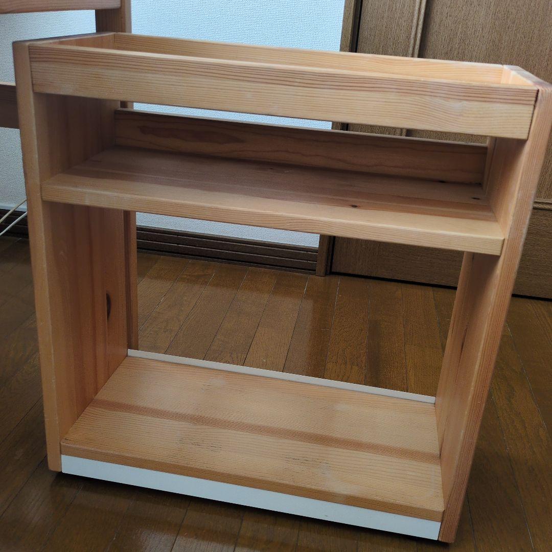たのメル便送料込】無印良品 パイン材デスク デスクワゴンセット 学習