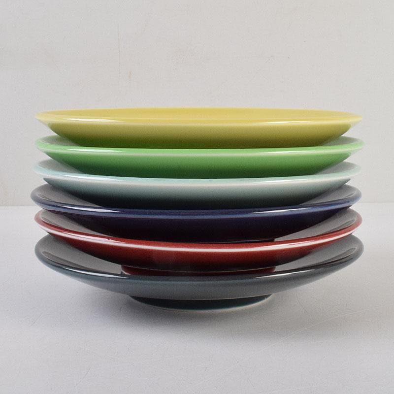 和食器 朝日焼 松林良周作 六色 銘々皿 六客 共布共箱