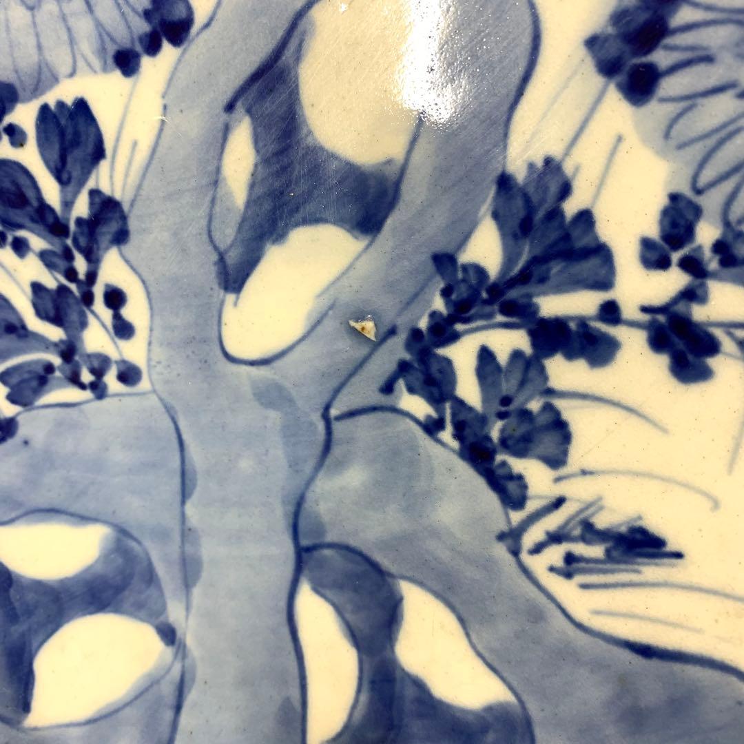 直径41.4cm ! 大皿 飾り皿 時代物 花 蝶々 アンティーク 昭和レトロ④