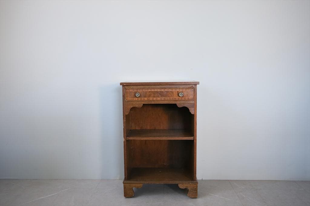 英国アンティーク木製ブックシェルフ/本棚/食器棚/飾り棚/収納ラック91-166