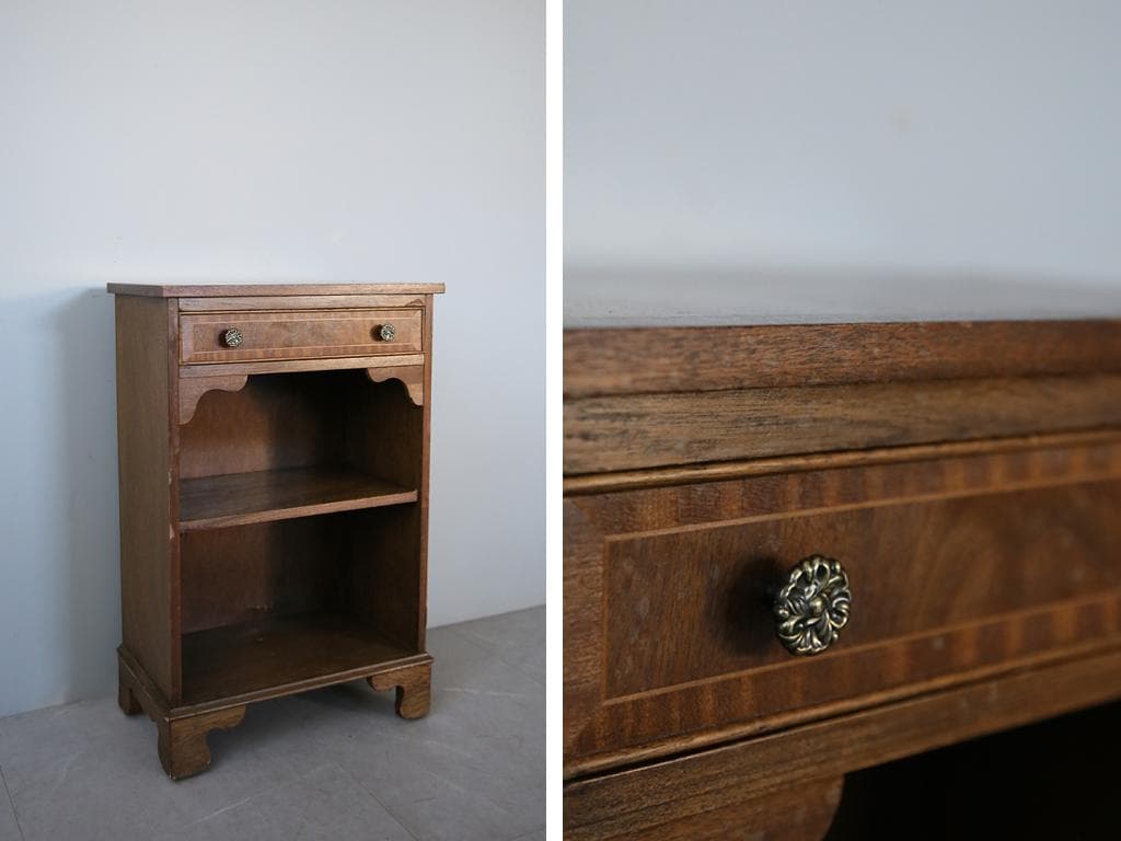 英国アンティーク木製ブックシェルフ/本棚/食器棚/飾り棚/収納ラック91-166