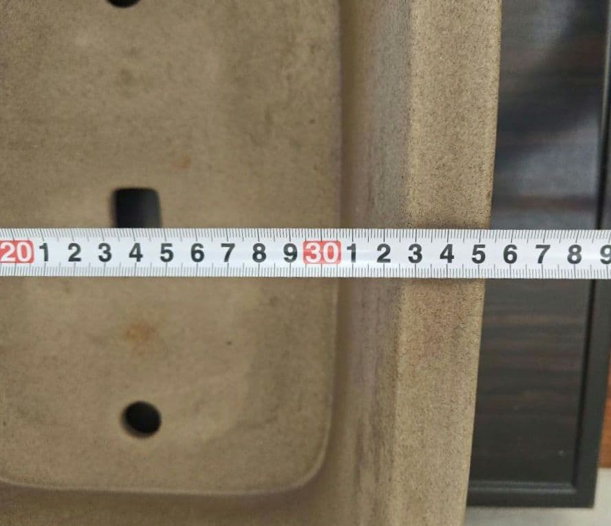 陶器製黄土色盆栽鉢　長方形　大型 約47.5cm×35.5cm×18cm 落款