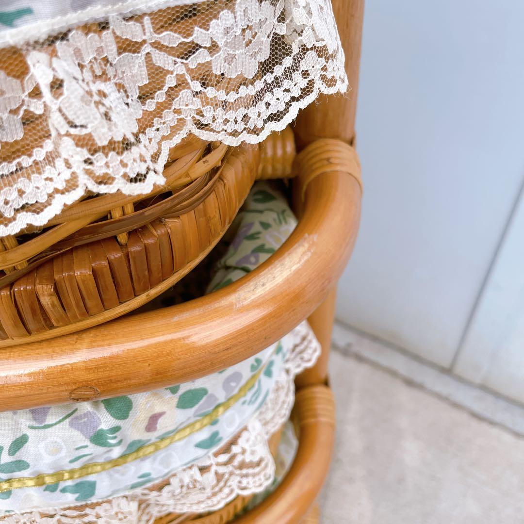 ヴィンテージ★ラタンチェスト 4段 収納棚 ナチュラル アジアン家具 大型籘家具