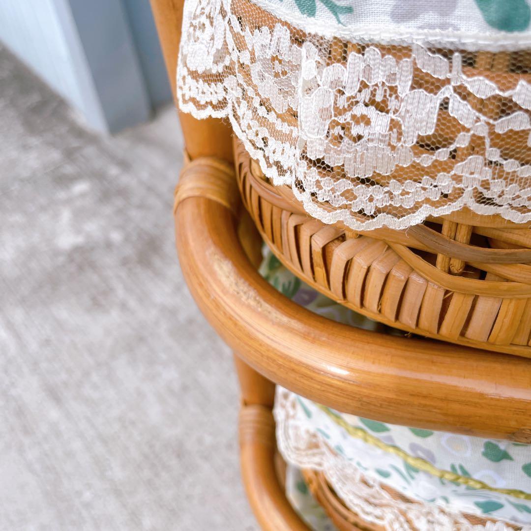 ヴィンテージ★ラタンチェスト 4段 収納棚 ナチュラル アジアン家具 大型籘家具