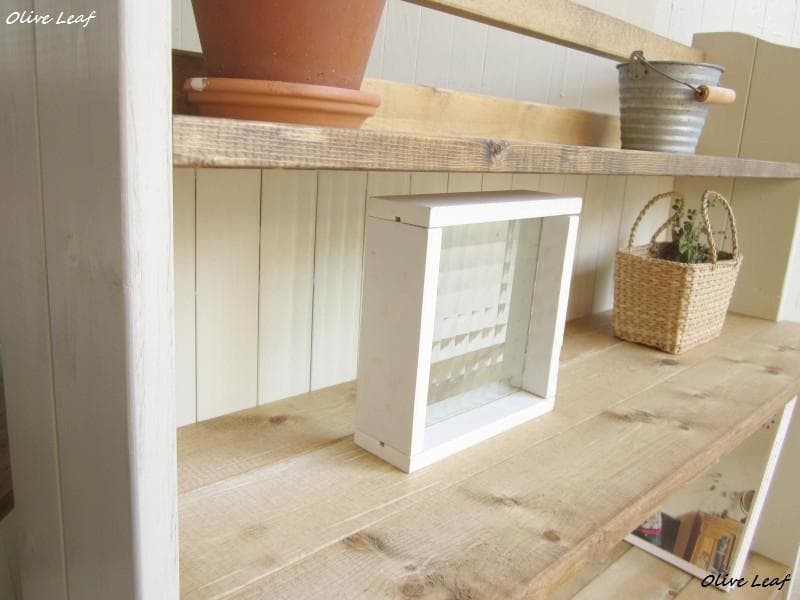 サイズ、デザインオーダー可●お子様目線3段ラック●シャビーホワイト●受注製作