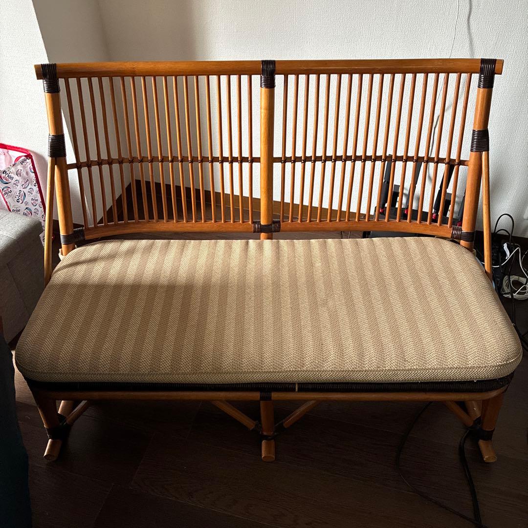 KAZAMA ２人掛け ラタン ソファ 高円寺