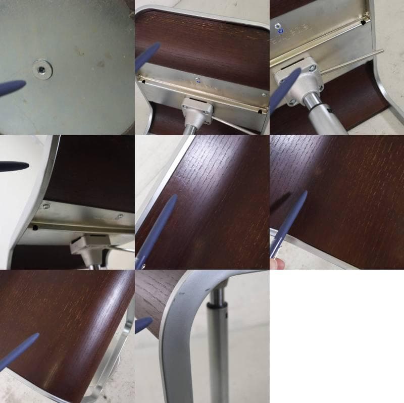 はなこ様6の2ラパルマ レム ハイスツール 板座 オーク突板 ブラウン昇降回転a