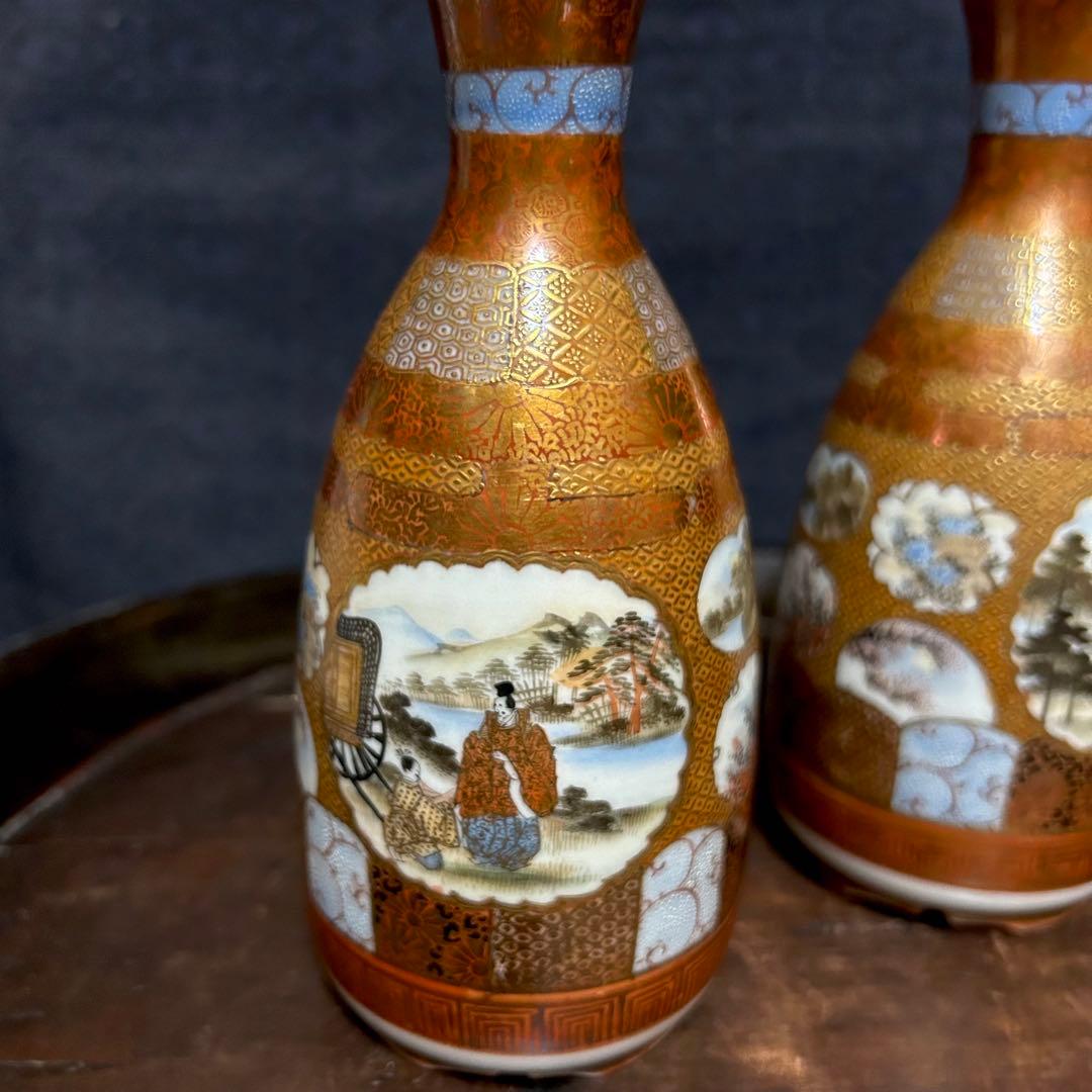 最上級 南魚沼市旧家蔵出品 金彩窓絵図 蓋付徳利 無傷 本物保証 - メルカリ