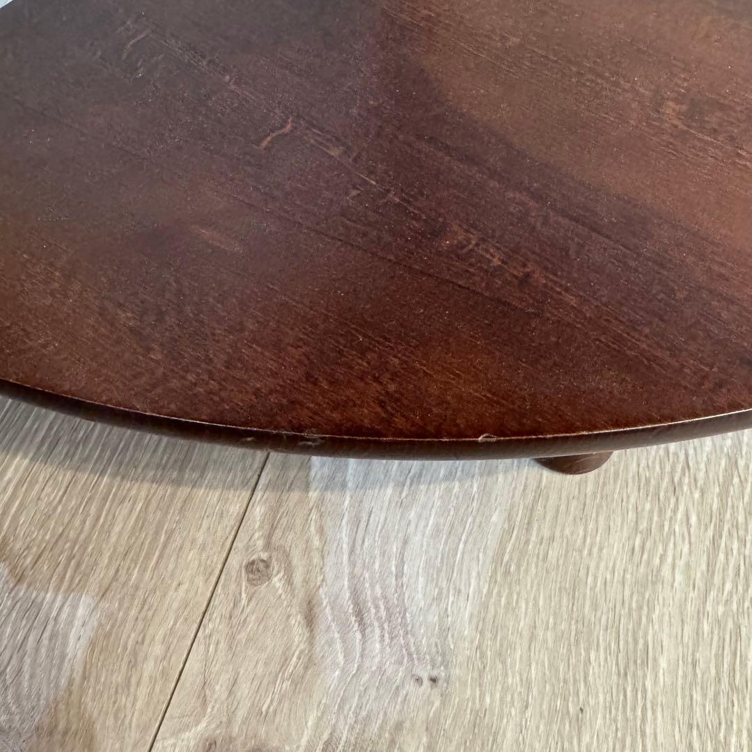 【アンティーク】昭和レトロ 木製 扇形 3段 コーナーラック コンソールテーブル