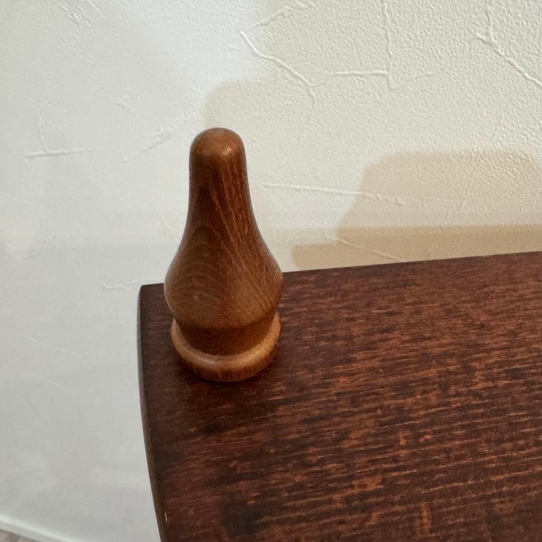 【アンティーク】昭和レトロ 木製 扇形 3段 コーナーラック コンソールテーブル