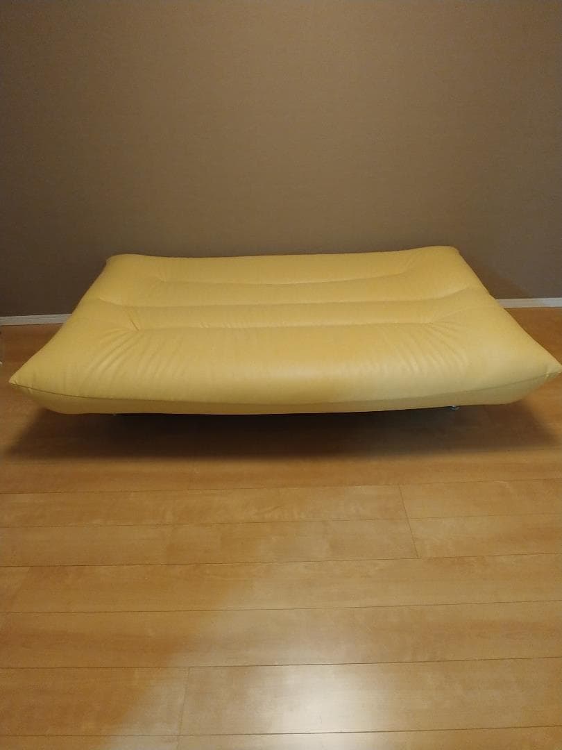 ソファベッド「エスポワール」ソフトレザースリーマン　イエロー