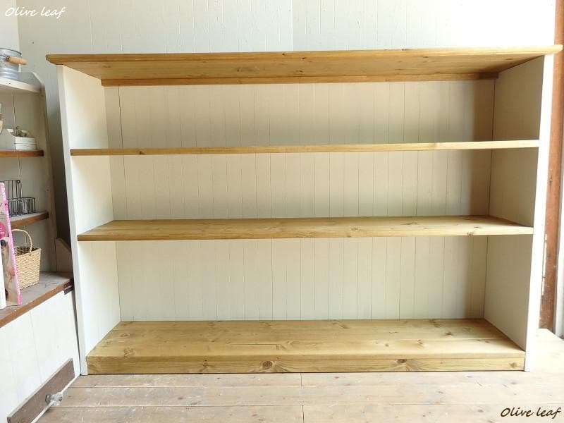 サイズオーダー可！超ワイドキャビネット●シャビーホワイト無垢材●受注製作