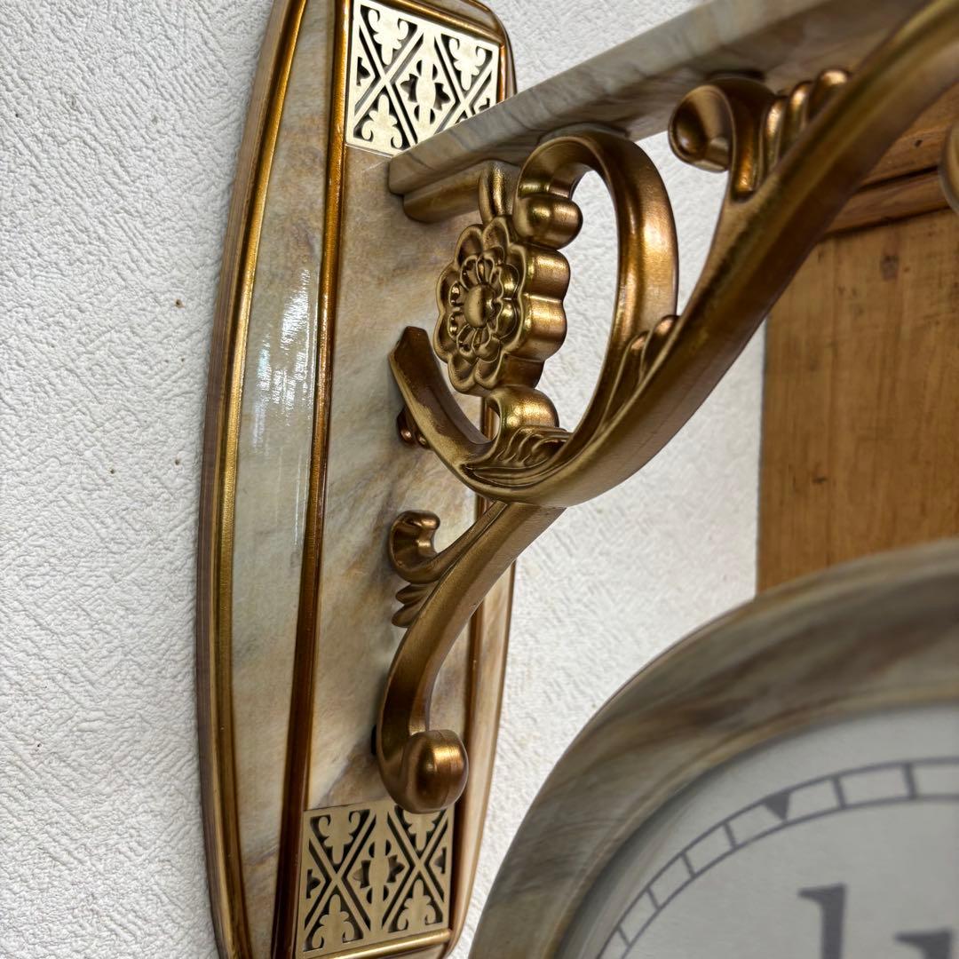 マーブル風両面時計 静音時計 おしゃれ