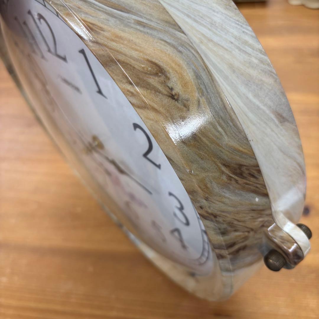 マーブル風両面時計 静音時計 おしゃれ