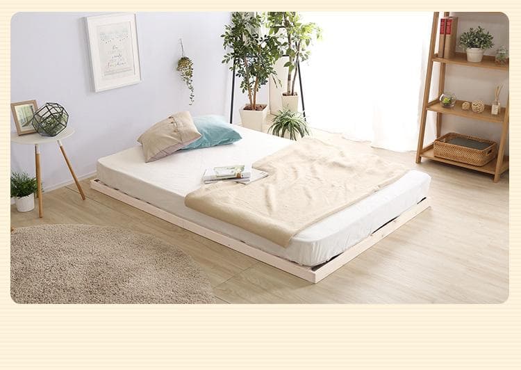 【セミダブル】 北欧パインフレームの高さ調節可能なベッド <フレームのみ>