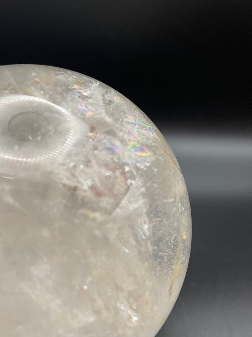 【ヒマラヤ水晶】天然石 丸玉 虹入り 約93.4mm 1165.5g セール中！