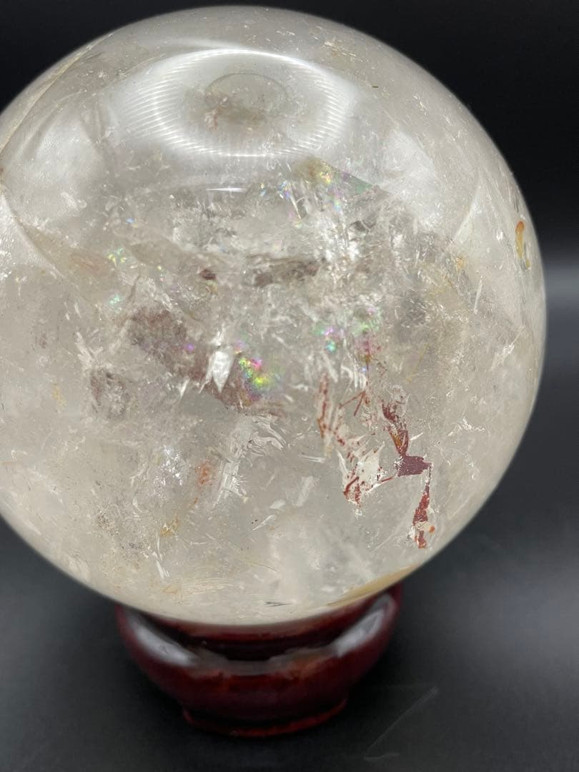 【ヒマラヤ水晶】天然石 丸玉 虹入り 約93.4mm 1165.5g セール中！