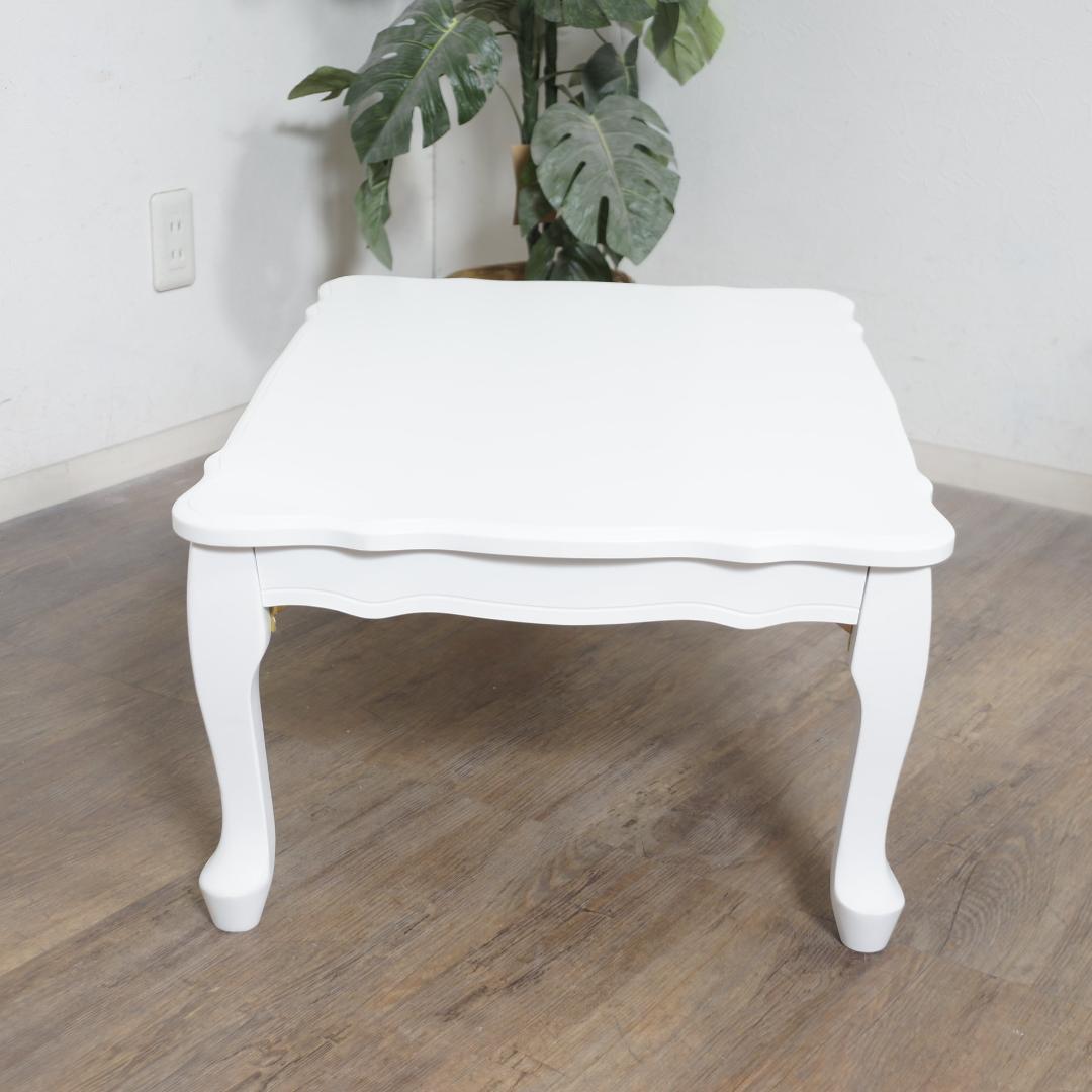 フォロー割【新品】猫脚 アンティーク調 折りたたみ テーブル ホワイト