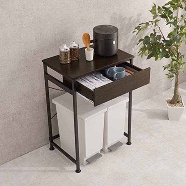 【幅60㎝】ごみ箱上ラック キッチンカウンター レンジ台 【ホワイト】