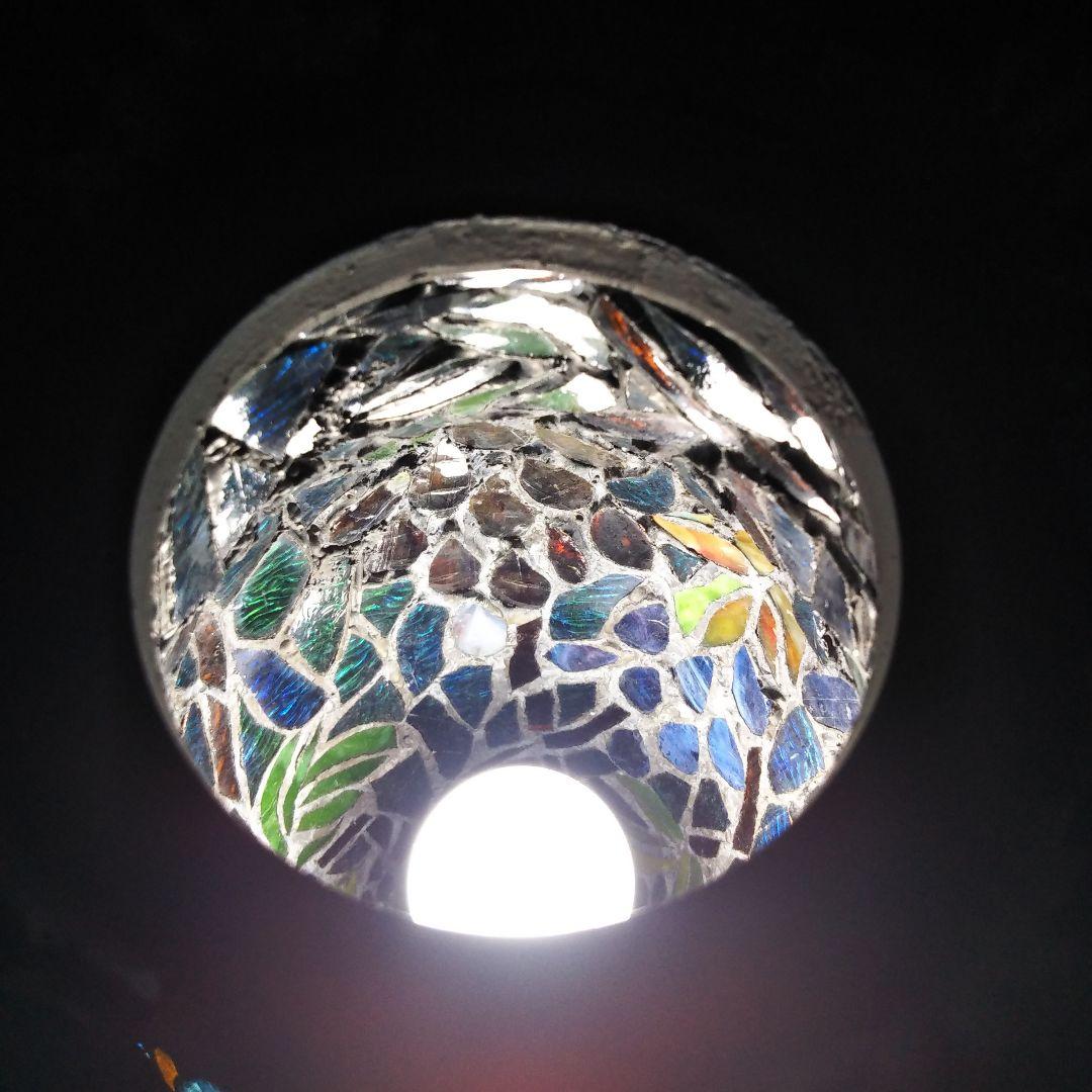 №照明館　アンティーク　ステンドグラス　ランプ葡萄　委託品