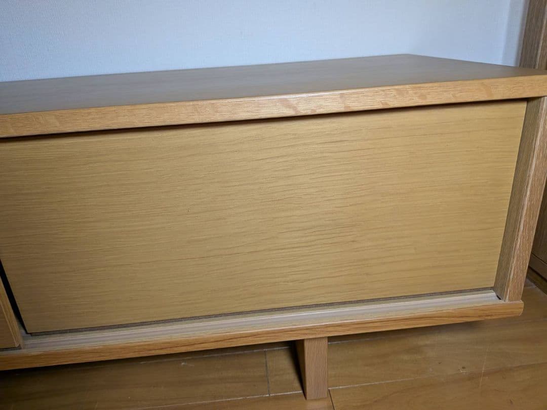 《送料込》無印良品 木製テレビボード オーク材 150 収納棚 TV台家具 廃盤