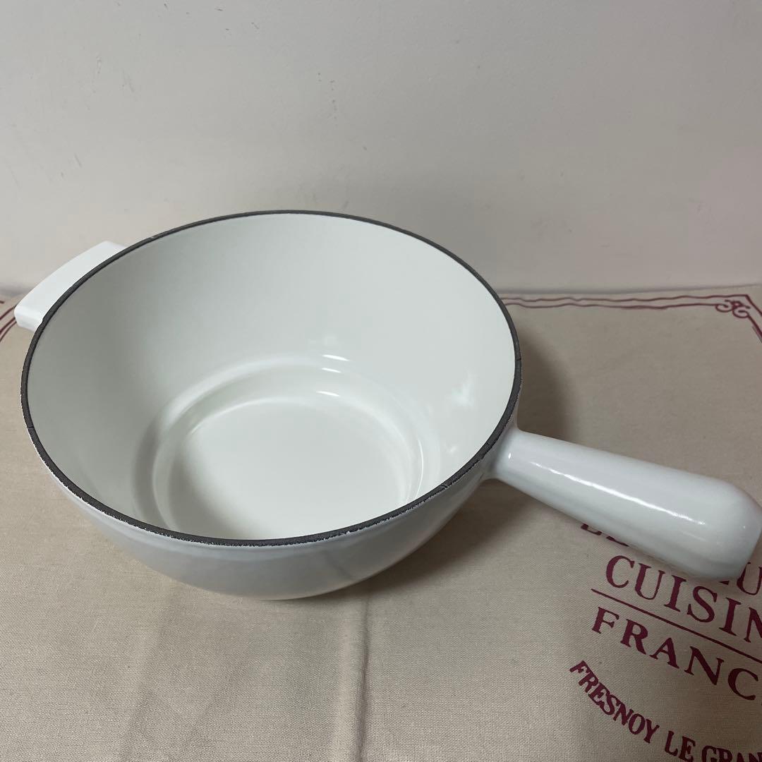 《美品》ルクルーゼ ウィンザーポット 片手鍋 白