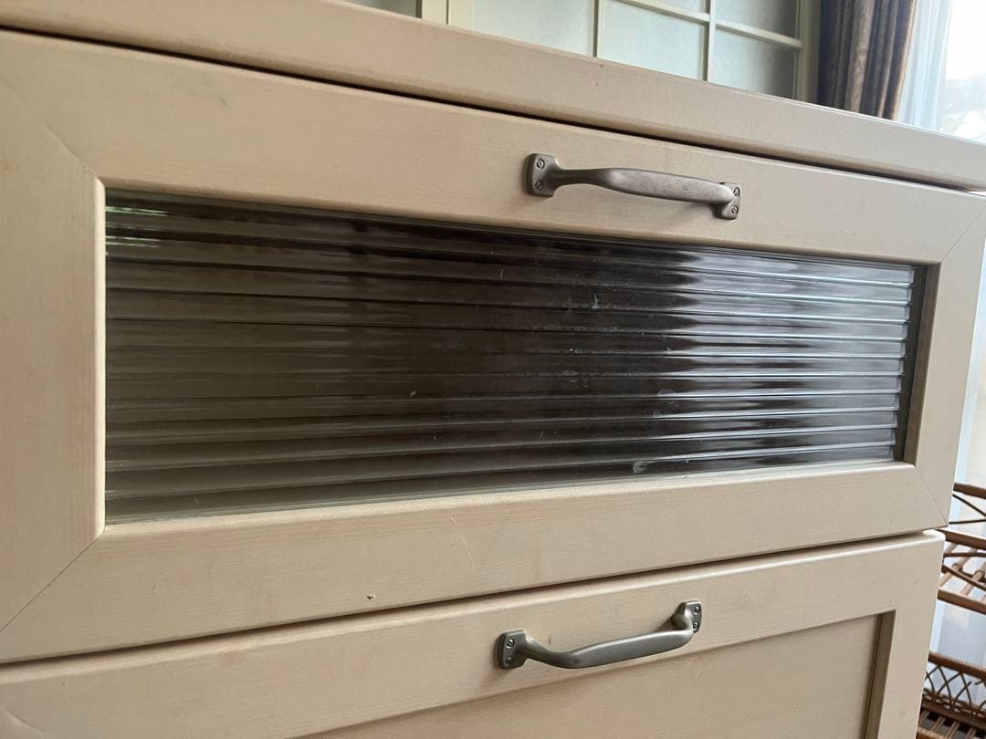 白家具 インテリア チェスト アンティーク モールガラス