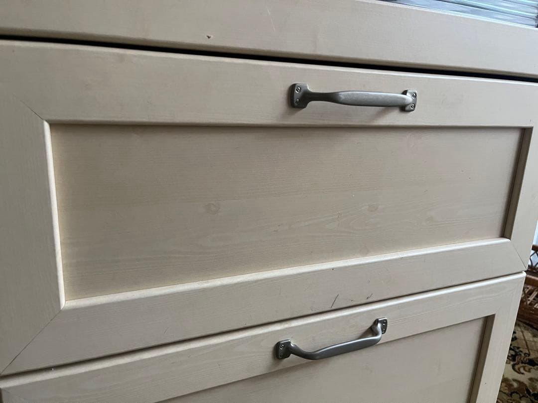 白家具 インテリア チェスト アンティーク モールガラス