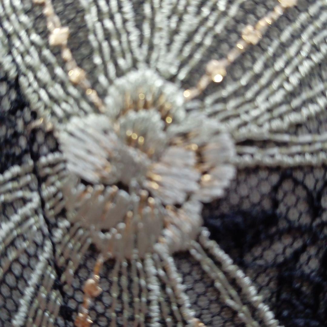F19☆チュール☆金糸キラキラ☆お花＆リボン刺繍レース☆ハンドメイド