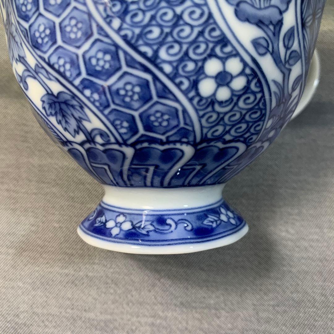 龍峰 ねじり祥瑞碗皿揃 三洋陶器 カップ＆ソーサー 染付 草花 龍峰窯