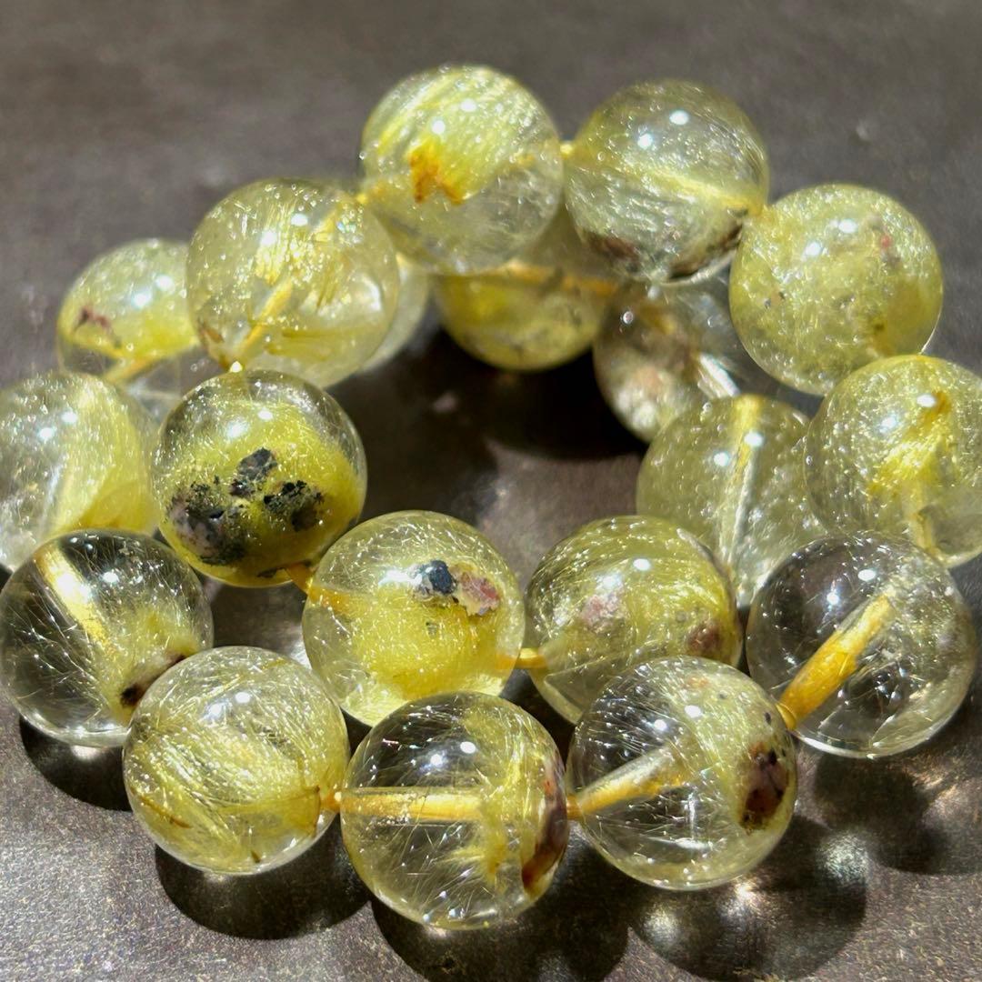 ☆別格高級品！ゴールド ガーデン ガーデン ルチル ブレス 極美！福寿