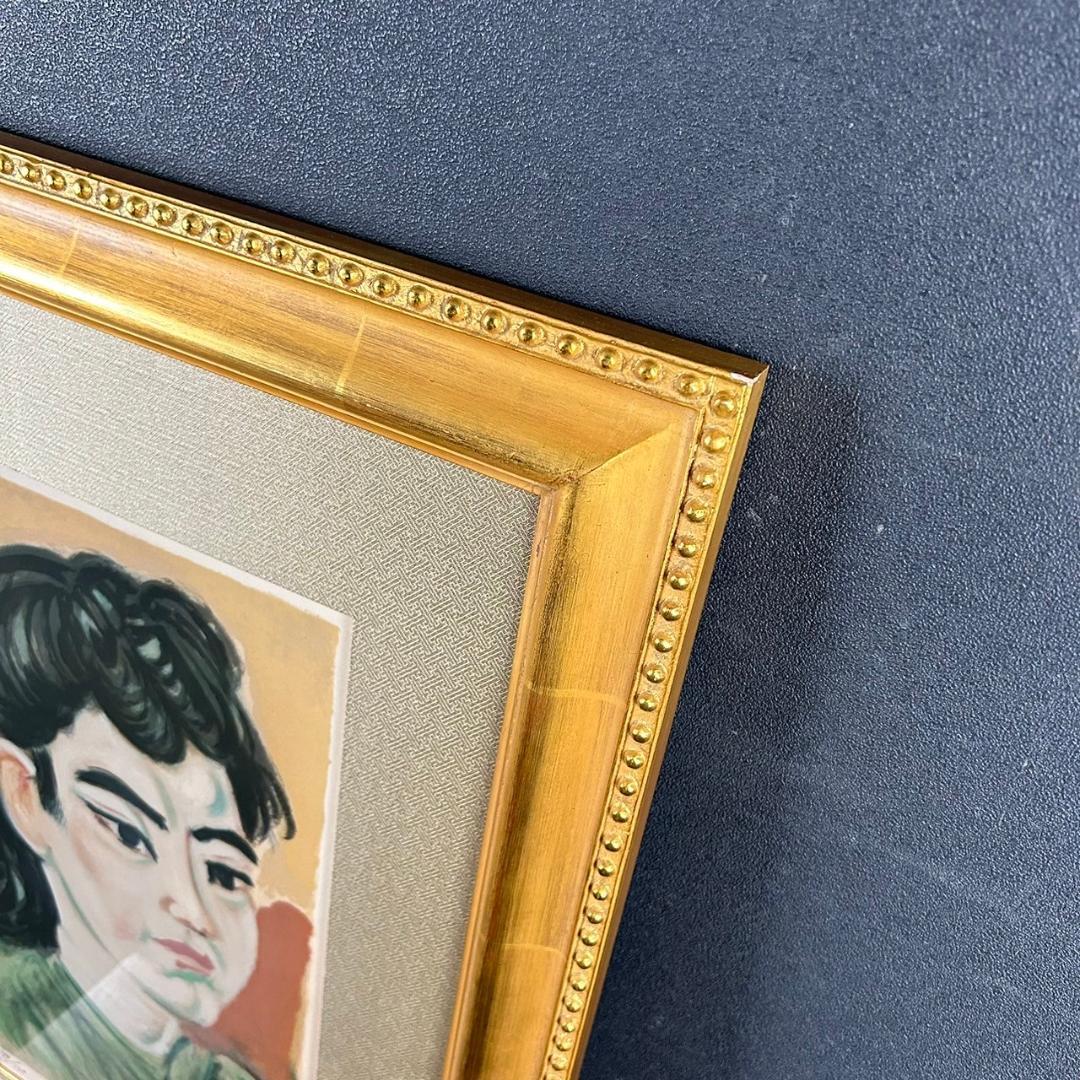 美品 梅原龍三郎「姑娘/クーニャン」リトグラフ 落款有 額縁入 油彩画