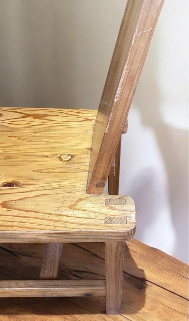 一生もの★重厚なウッドチェア②（1脚）　すべて木製　カントリー風のお店やお部屋に