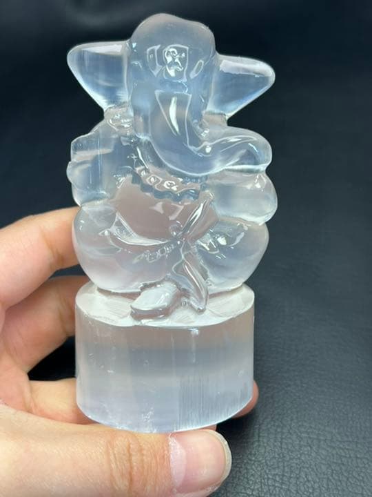 0117145 高品質　天然石セレナイトガネーシャ50＊97ミリ