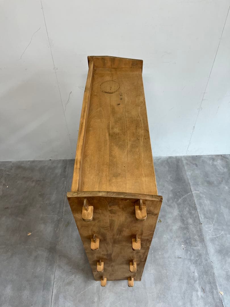 アンティーク オープンラック 楔 4段 本棚 無塗装 総無垢 昭和レトロ