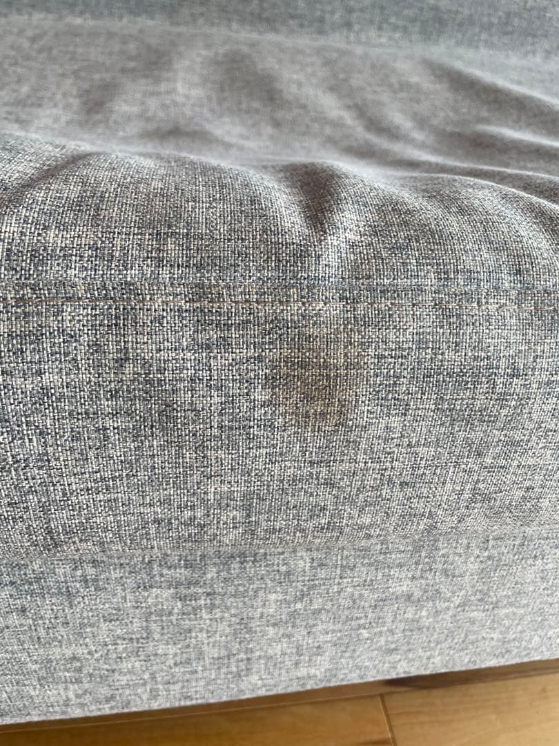 【お買得】グレー ファブリック 2人掛けソファ2way 足取り外し可能 高さ調整