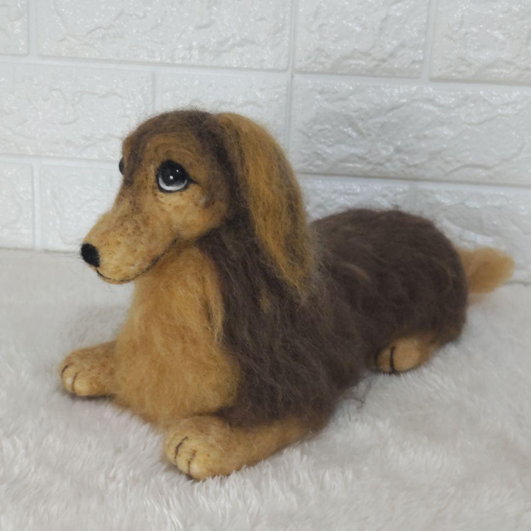 羊毛フェルト 犬 ミニチュアダックスフンド - メルカリ