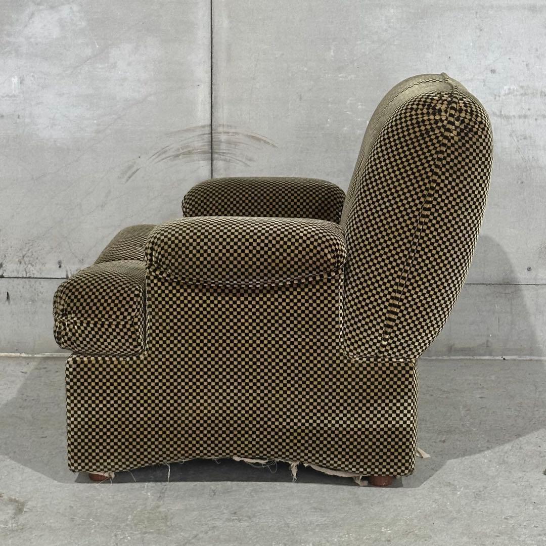 ✦70’s✦昭和レトロ 千鳥格子 1人掛けソファ｜昭和レトロ ミッドセンチュリー