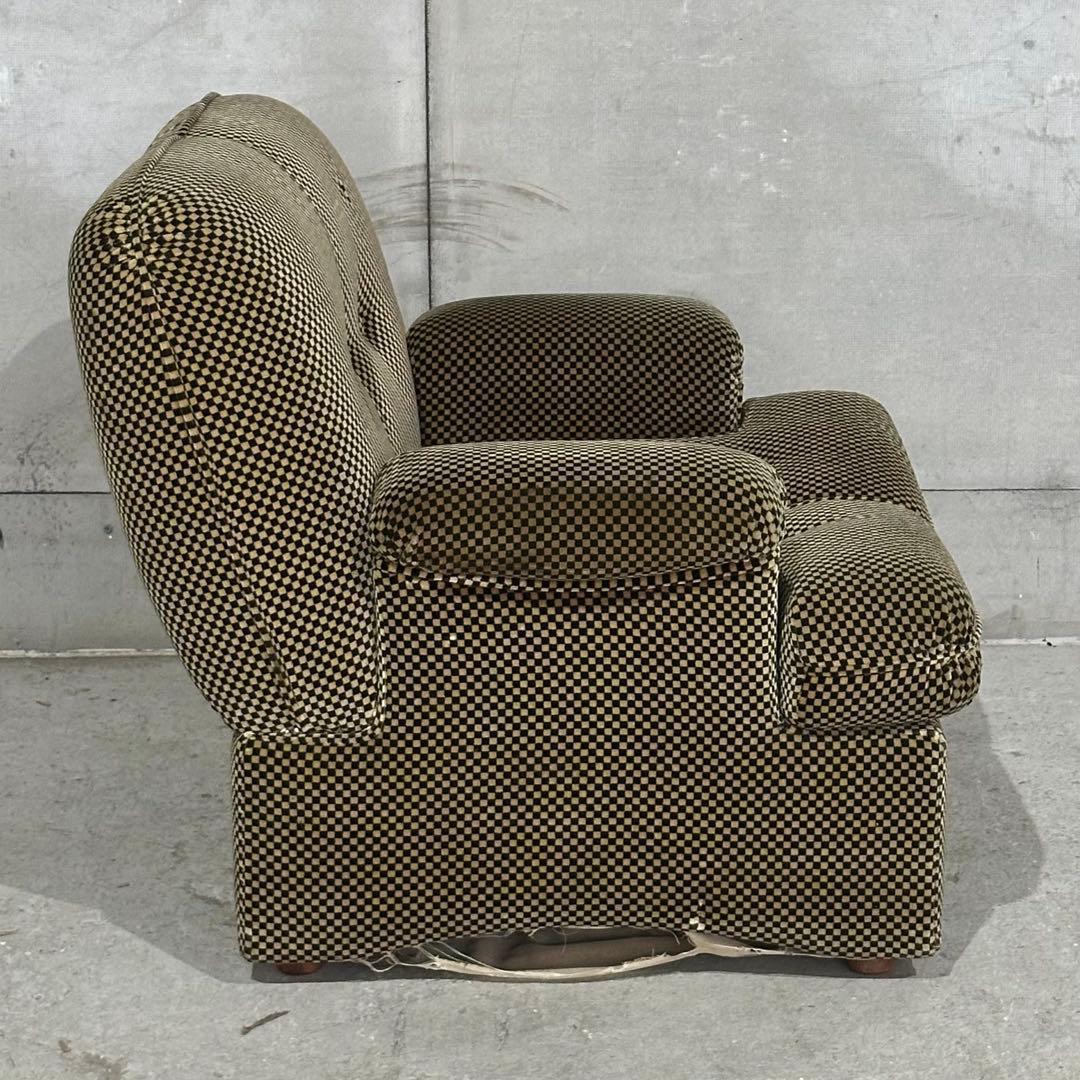 ✦70’s✦昭和レトロ 千鳥格子 1人掛けソファ｜昭和レトロ ミッドセンチュリー