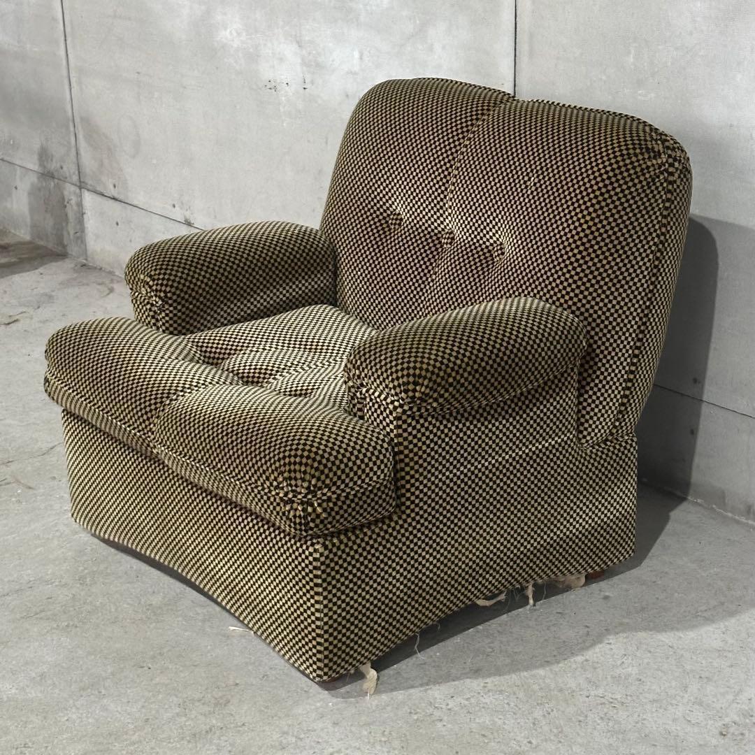 ✦70’s✦昭和レトロ 千鳥格子 1人掛けソファ｜昭和レトロ ミッドセンチュリー