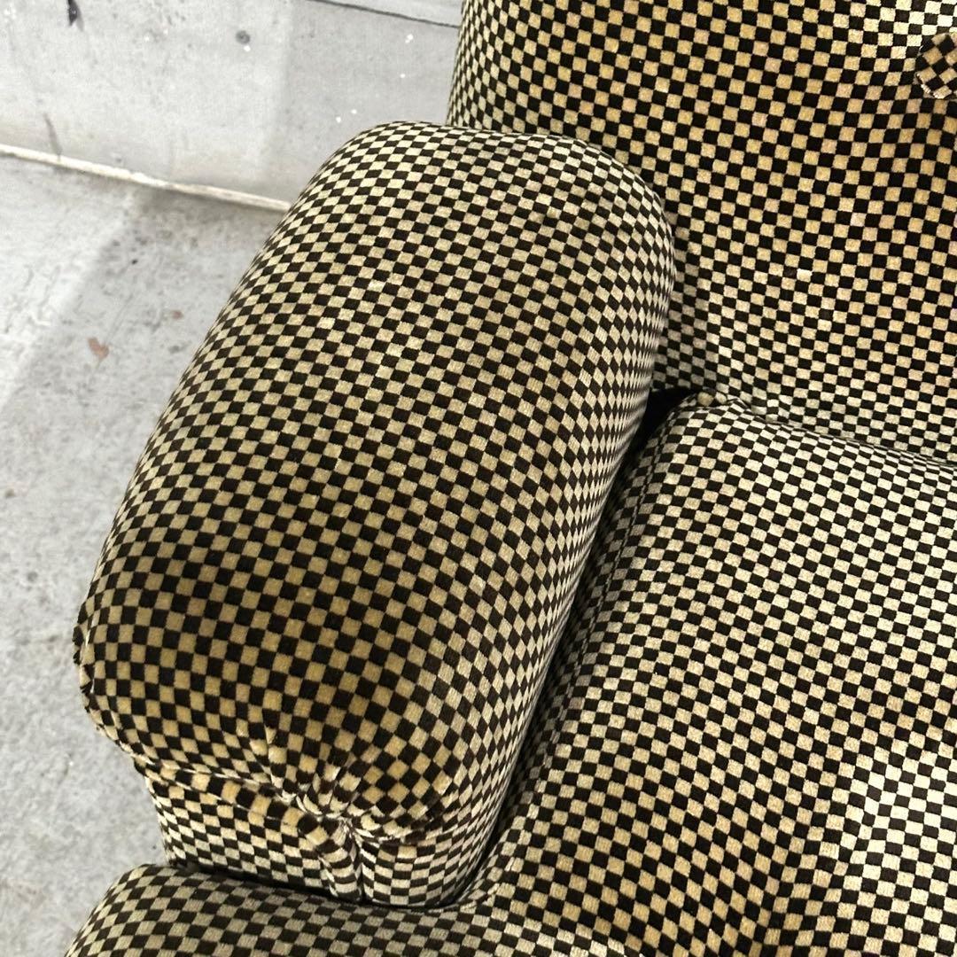 ✦70’s✦昭和レトロ 千鳥格子 1人掛けソファ｜昭和レトロ ミッドセンチュリー