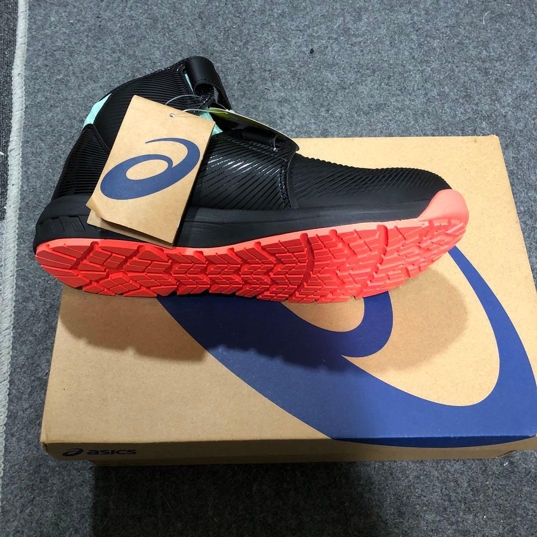 asics 安全靴 JSAA認定 黒/オレンジ 限定品