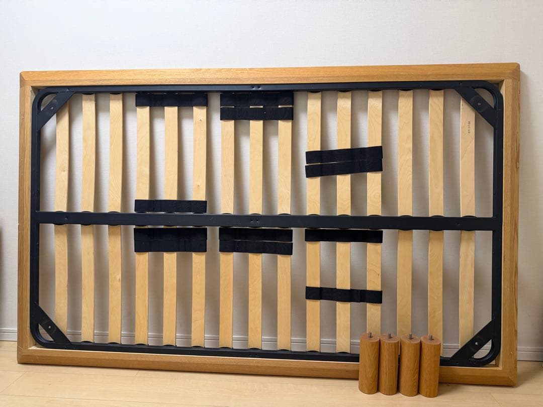 【美品】無印良品　セミダブルベッドフレーム ナチュラルウッド