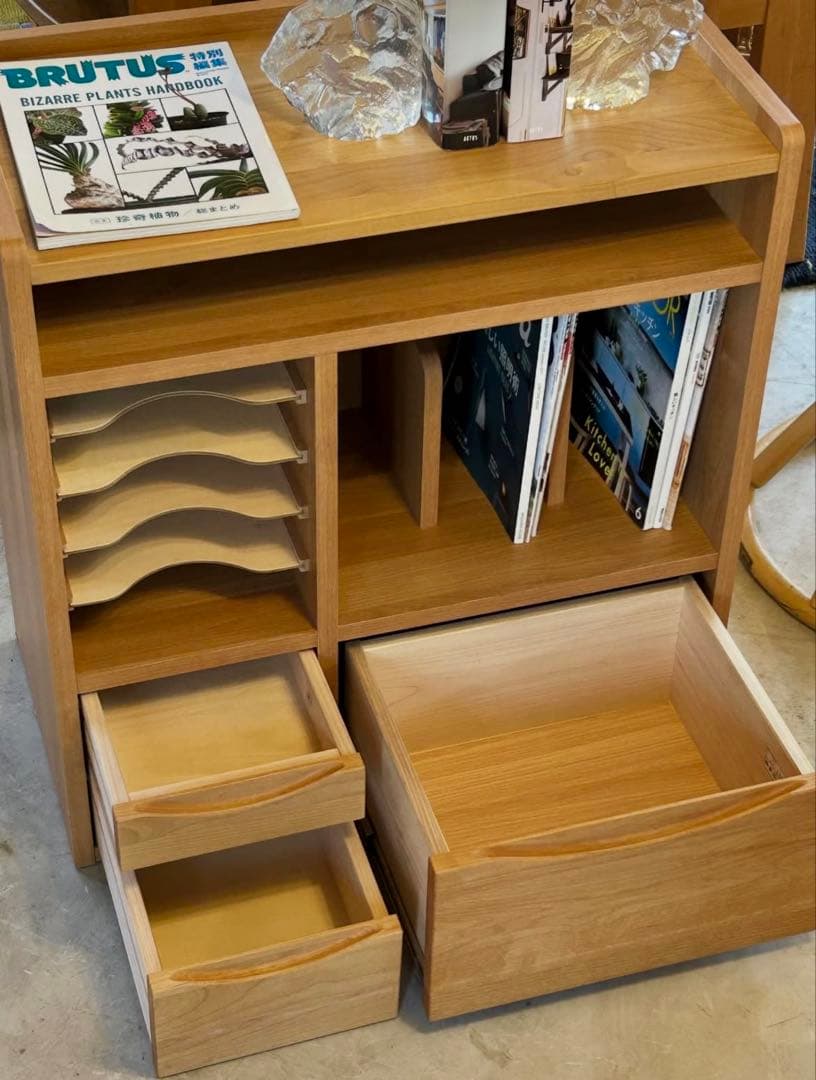 木製ラック オープン棚 引き出し付き【monoroom町田】