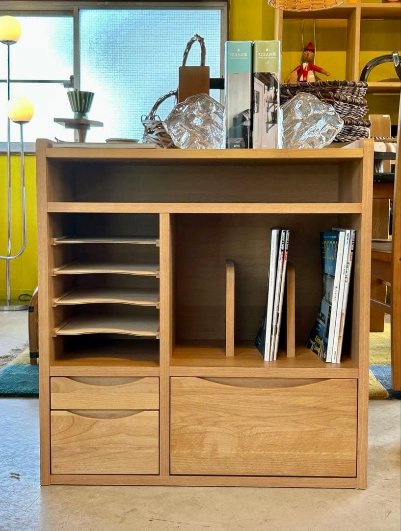 木製ラック オープン棚 引き出し付き【monoroom町田】