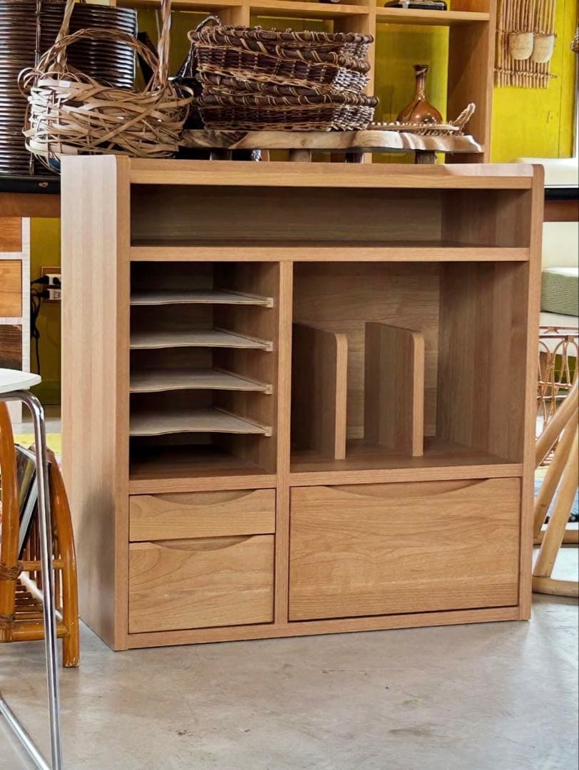 木製ラック オープン棚 引き出し付き【monoroom町田】