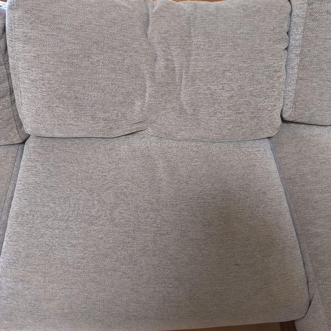 【引き取り限定】マナベインテリアハーツ　3人掛けカウチソファ　肘付き